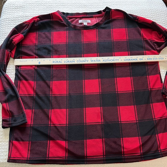 Sonoma XXL ladies plush buffalo plaid red/black pajama set -Pants and top soft! - Picture 4 of 10